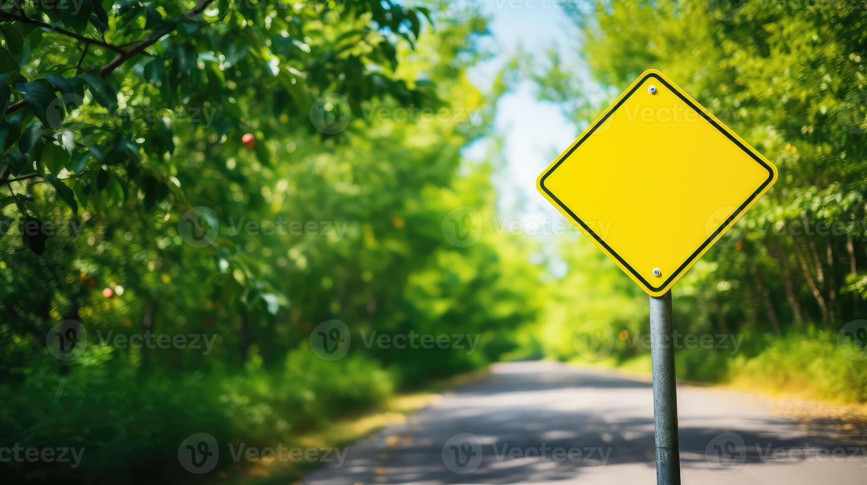 right yellow road sign photo