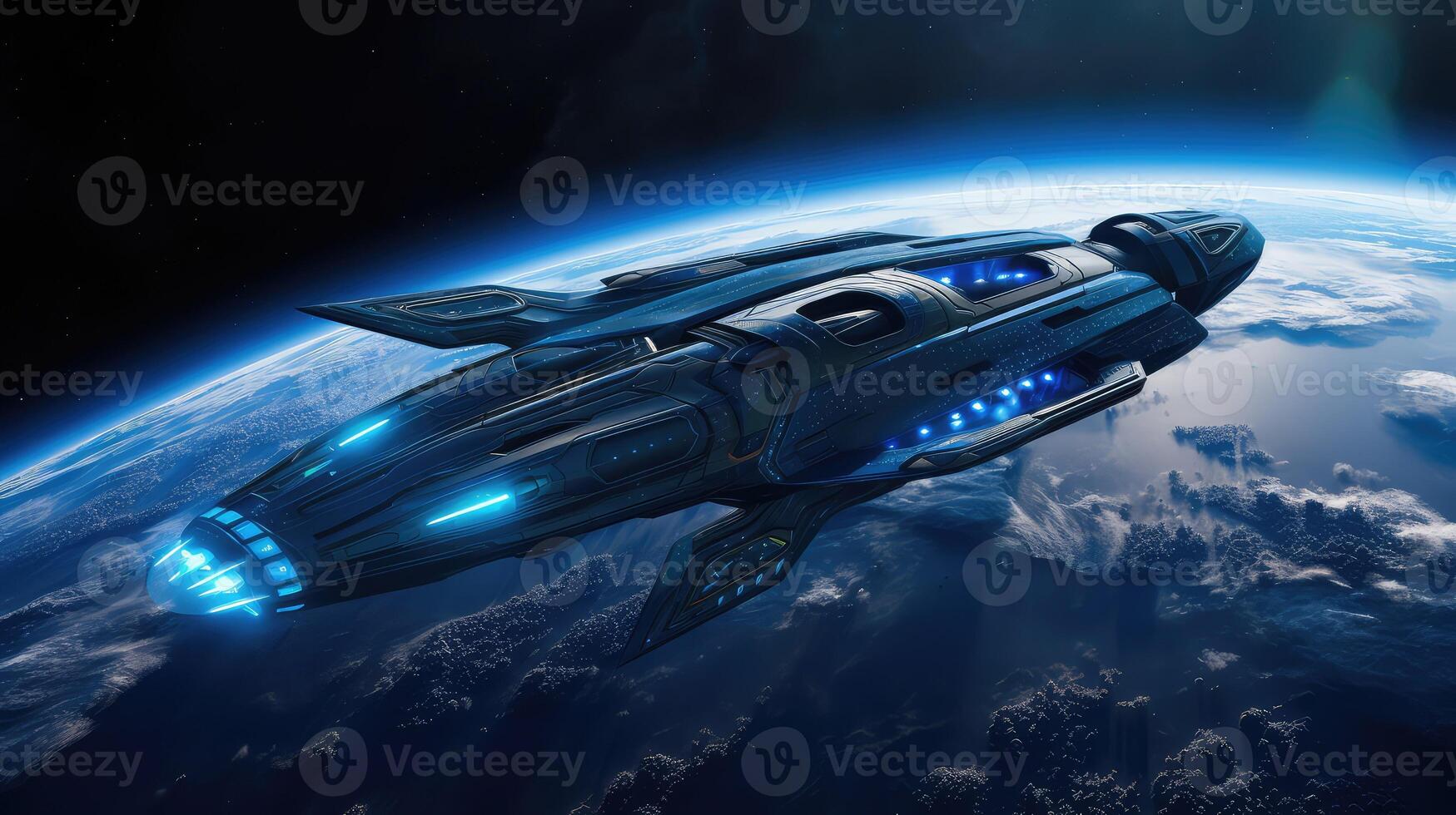 design blue rocketship photo