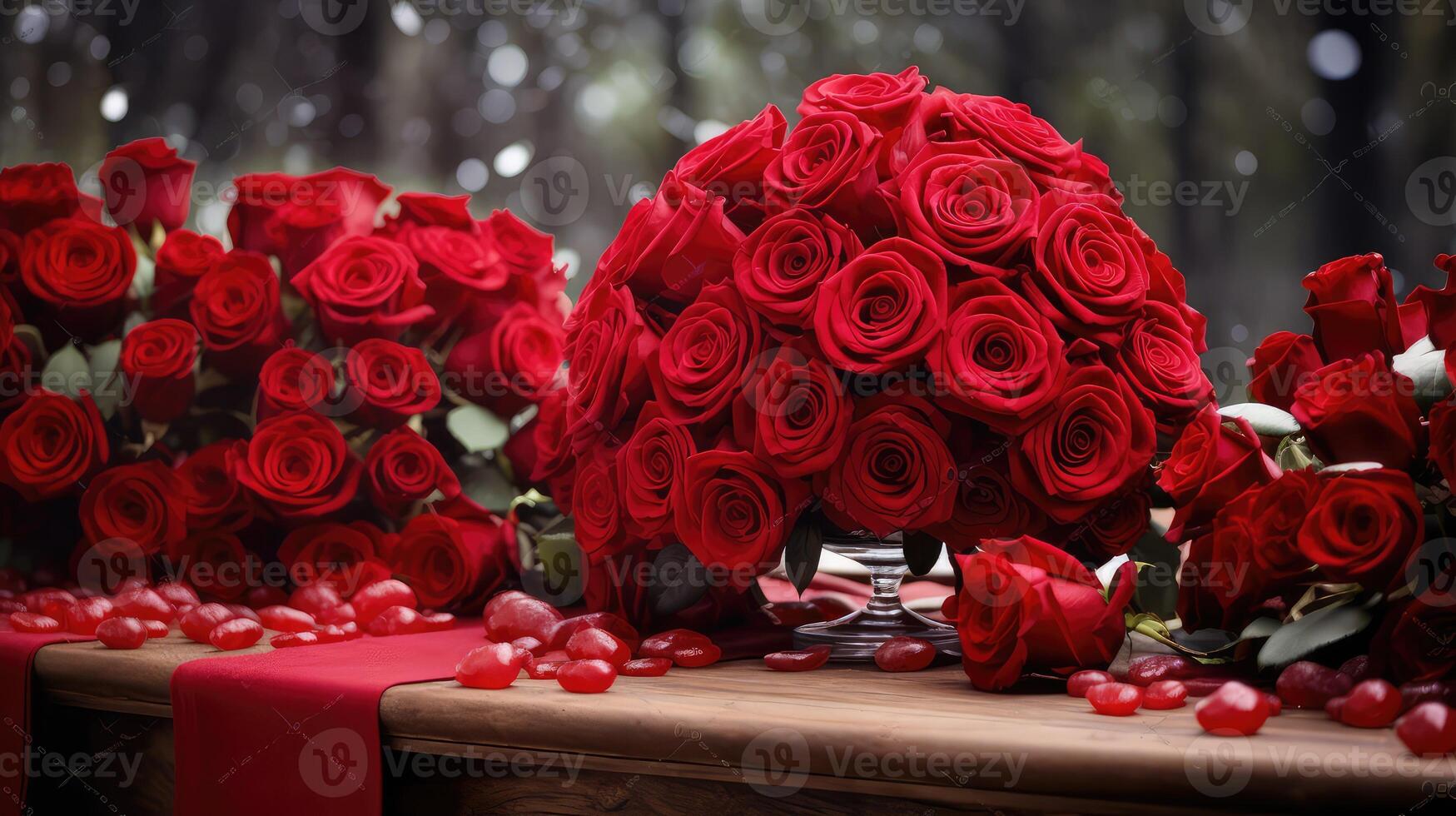 reception red roses border photo