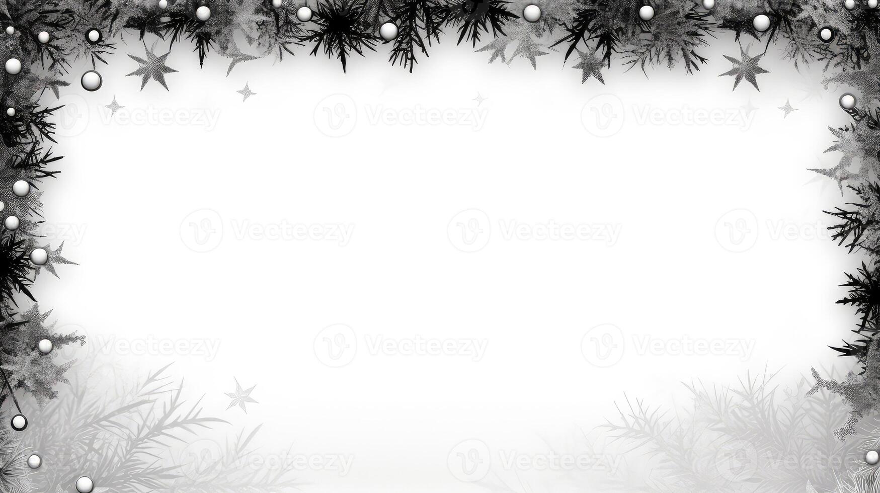 elegant christmas border black and white photo