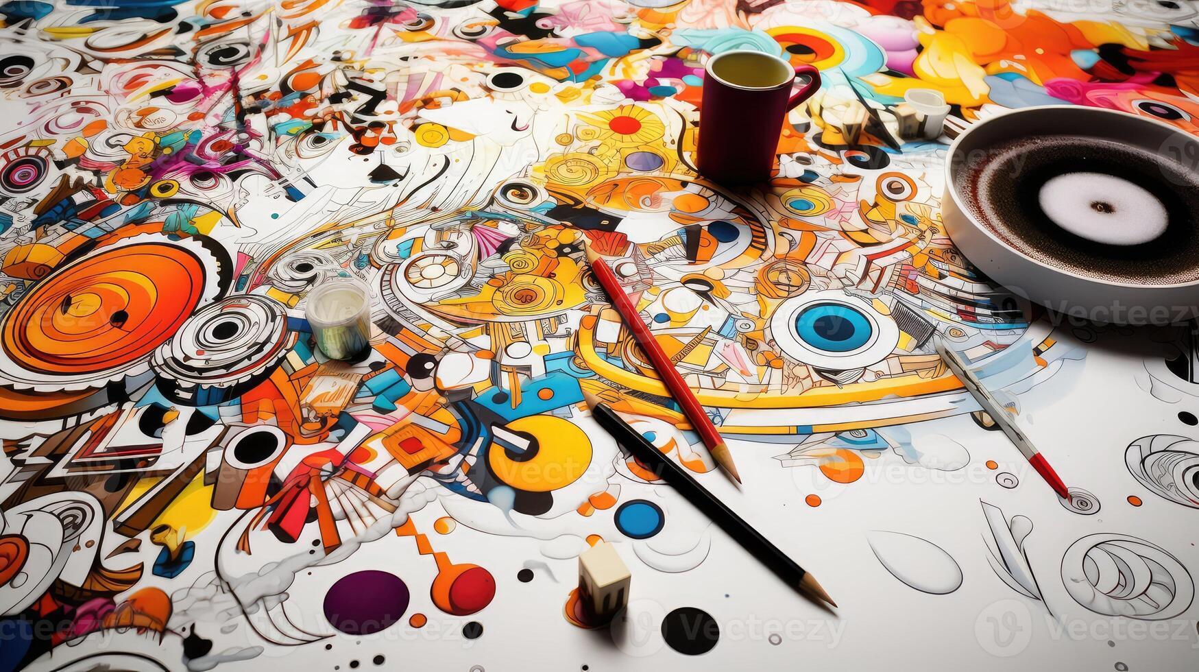 doodles white sheet paper photo