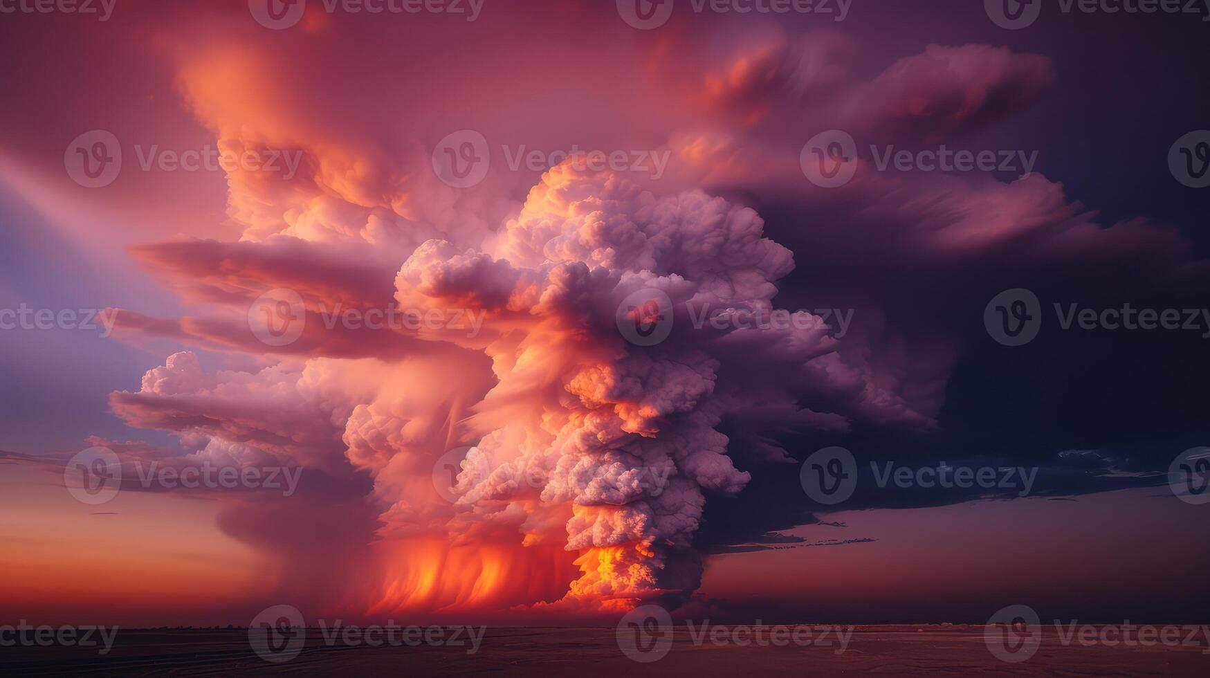pink fire clouds photo