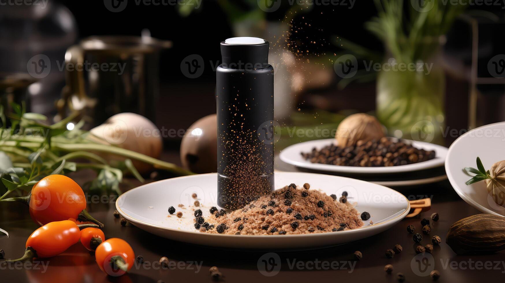grinder black peppercorns photo