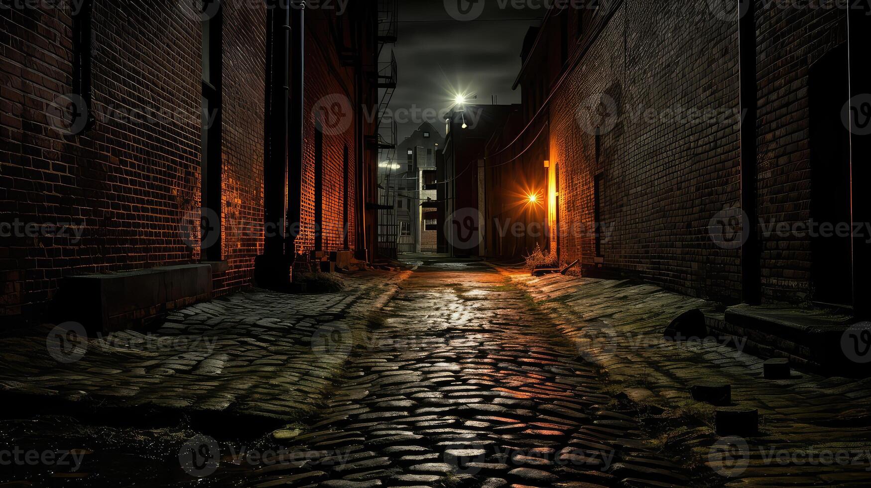 dimly dark alley photo