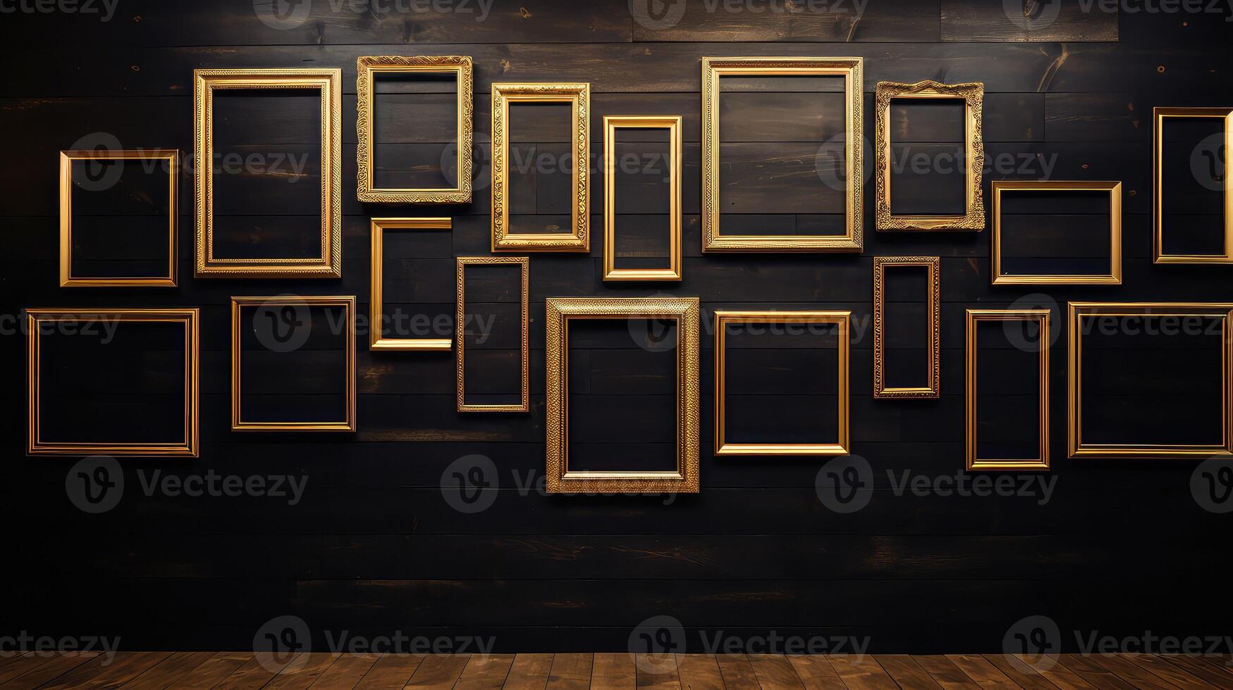 composition empty gold frame photo