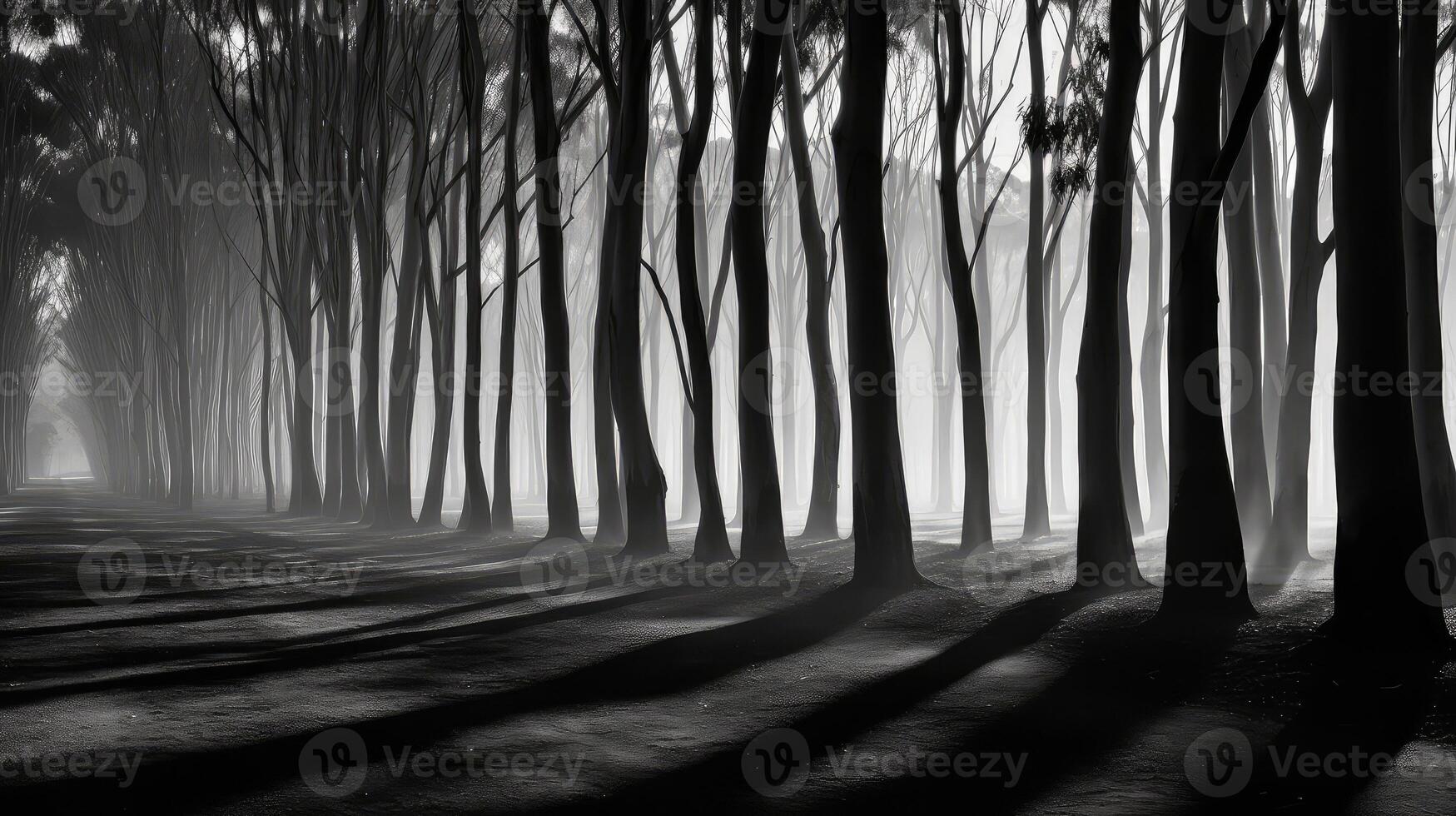light eucalyptus leaves black and white photo