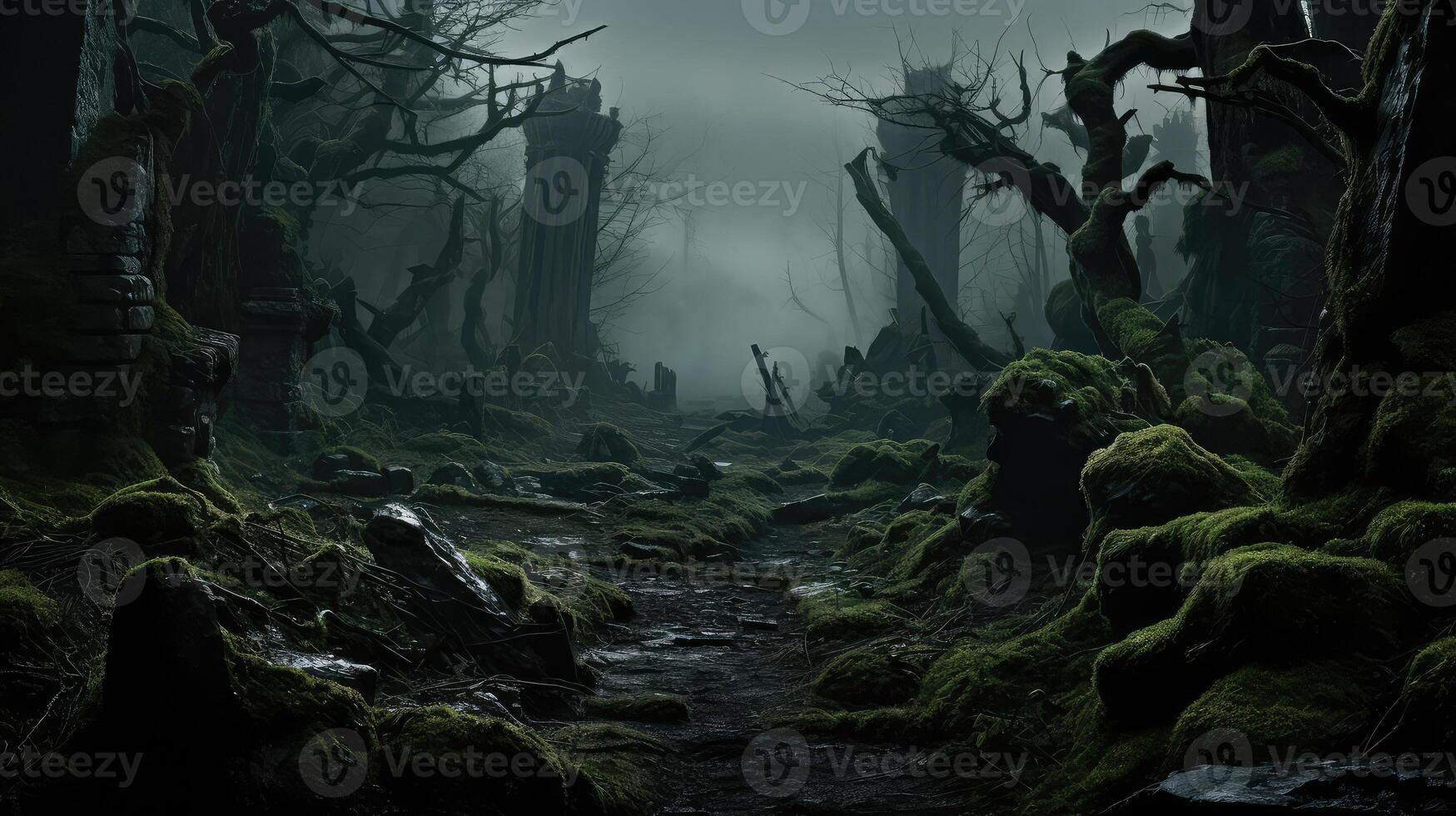 twisted dark fantasy landscape photo