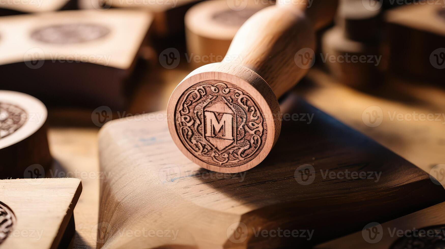 monogram wooden stamp photo