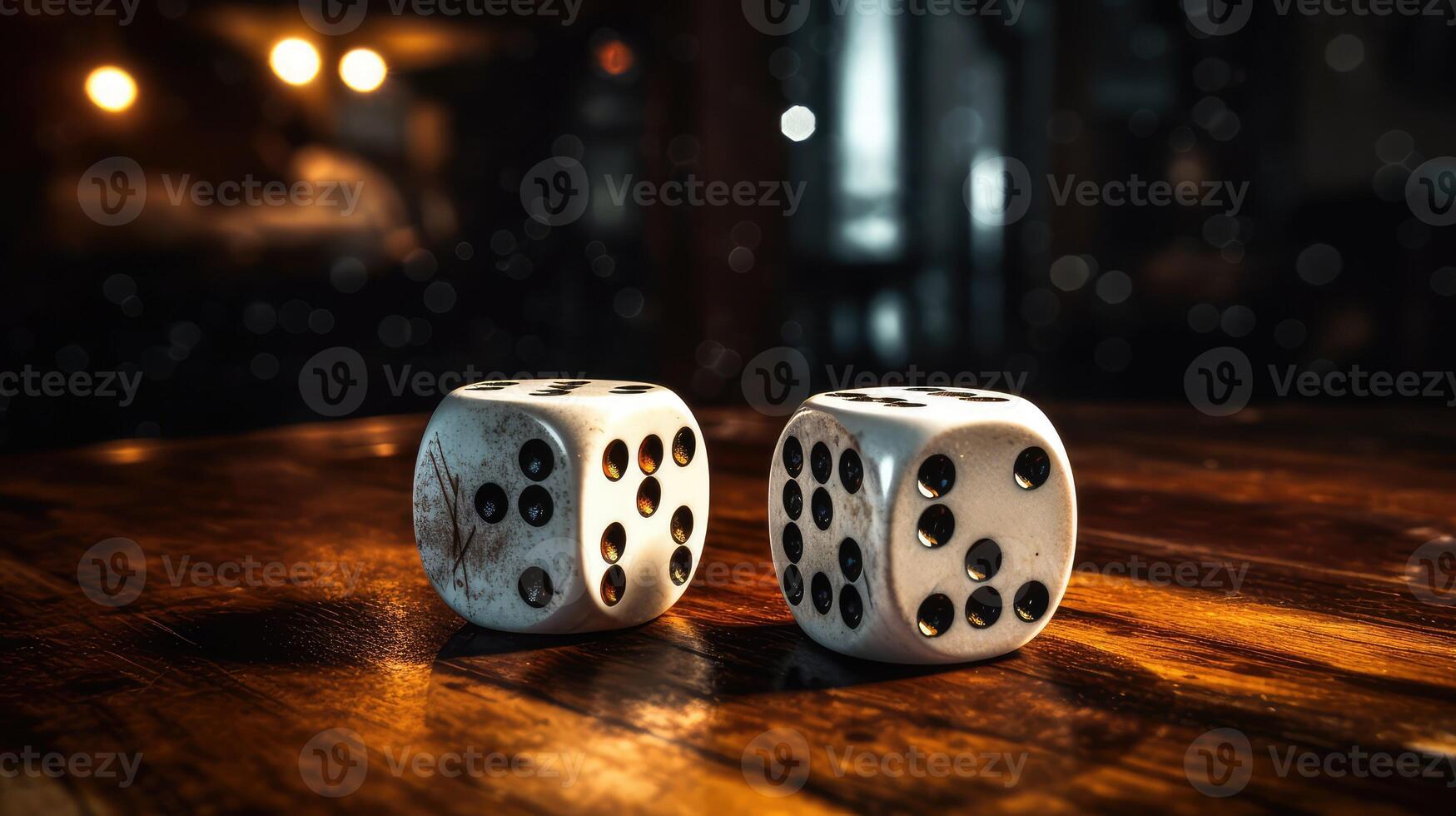 up dice on table photo