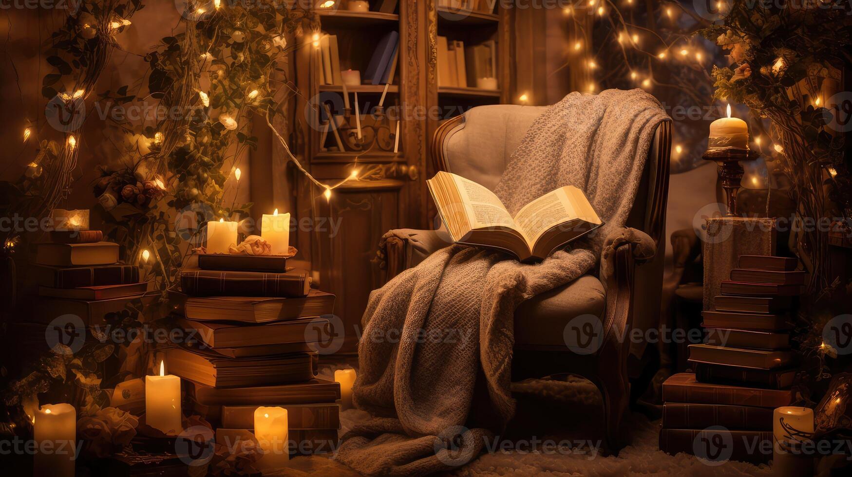 armchair fairy tale book open photo