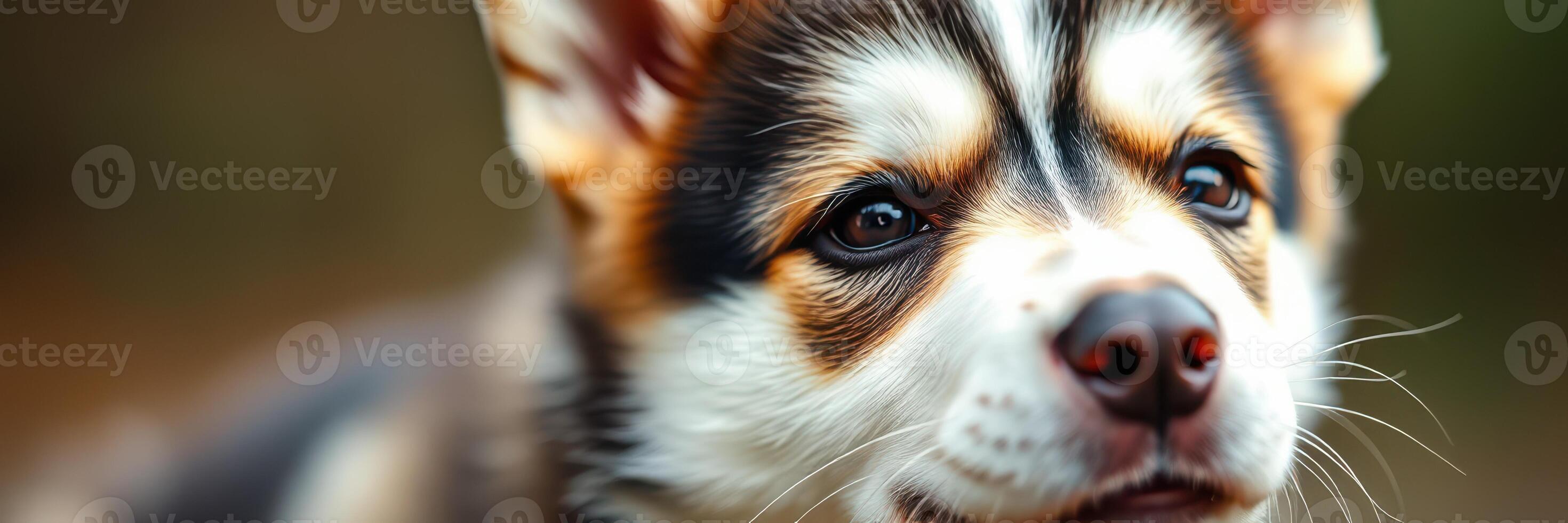 Playful puppy enjoys a sunny day in a green park filled with fresh air and nature's sounds photo