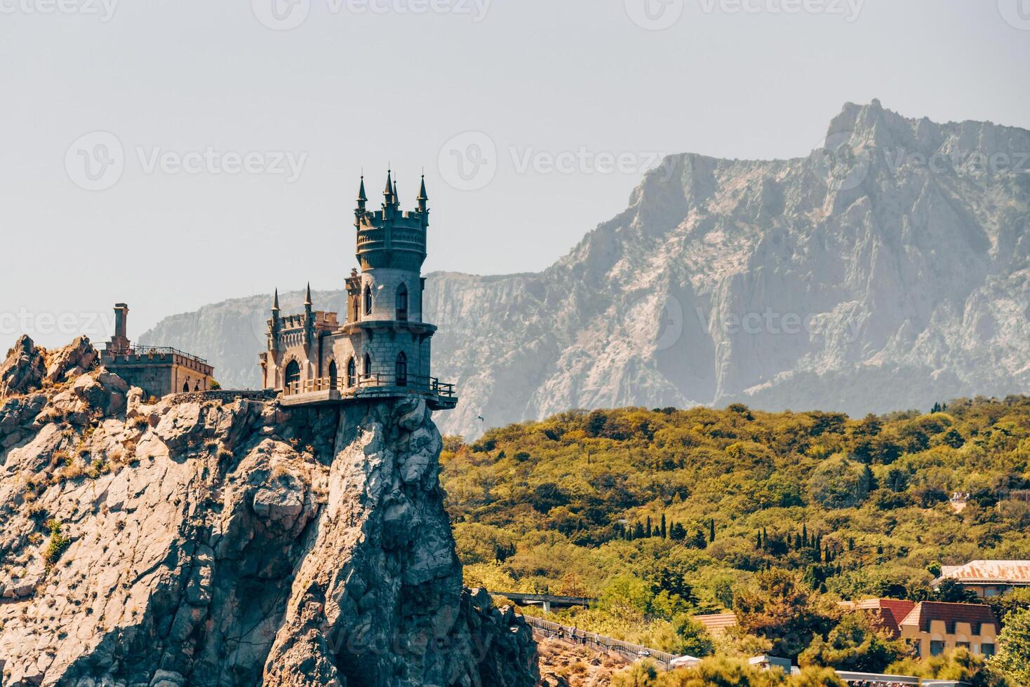 Swallow Nest nice Palace on cliff overlooking Black Sea Yalta, Crimea photo