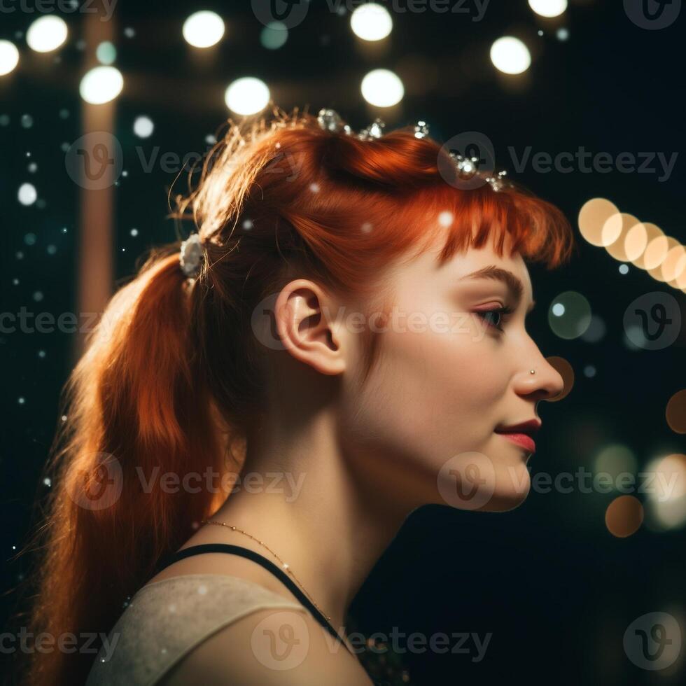 A woman with red hair photo