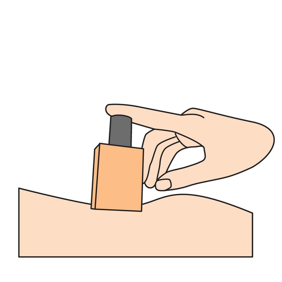 Hand holding perfume bottle illustration vector