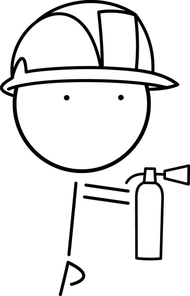 Fireman with a fire extinguisher vector