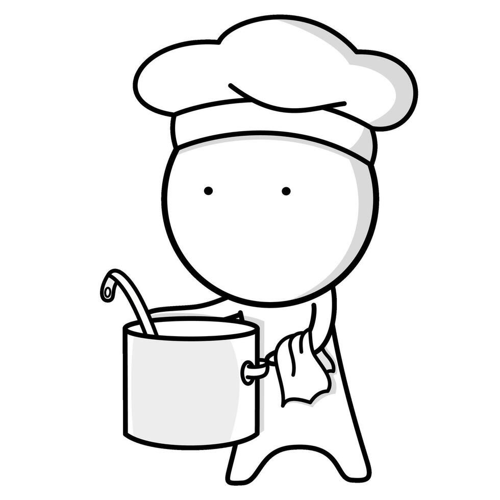 Cook in the kitchen preparing food vector
