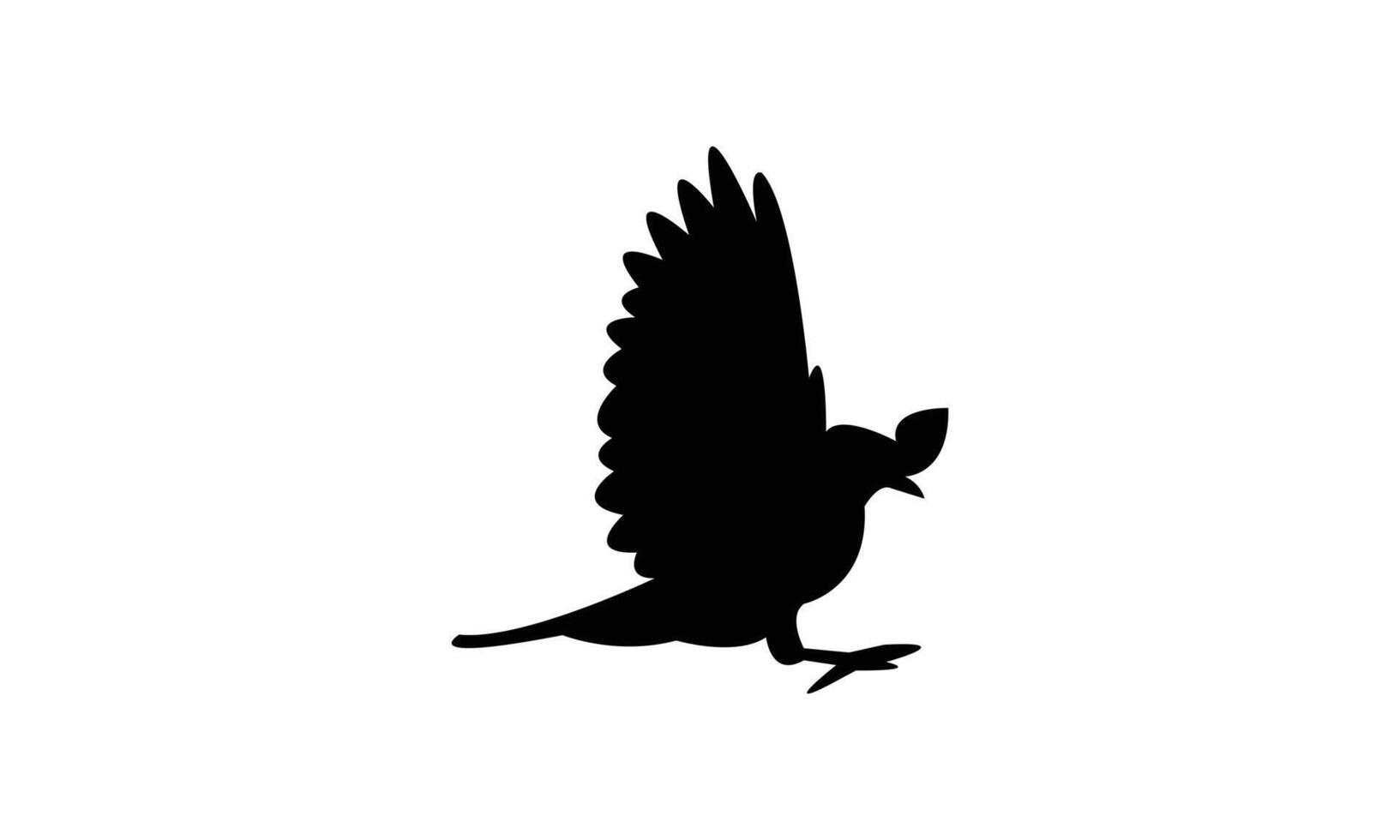 Flying African Chaffinch bird Silhouette Design And Illustration. vector