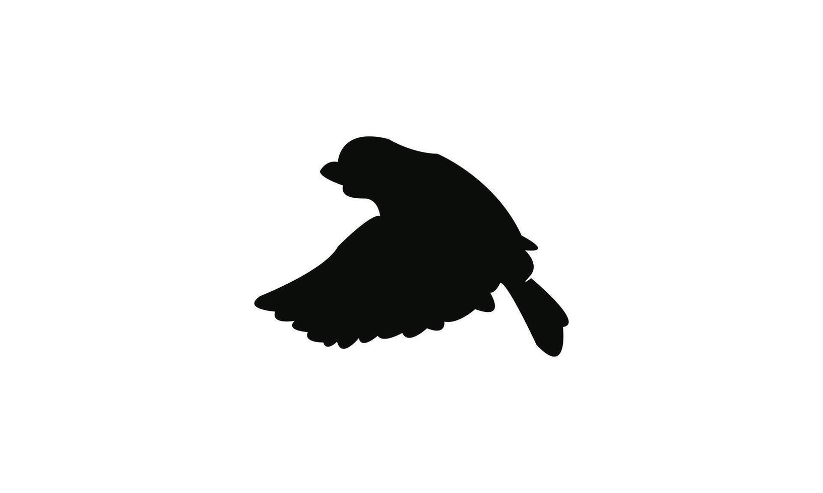 Flying African broadbill bird Silhouette Design vector