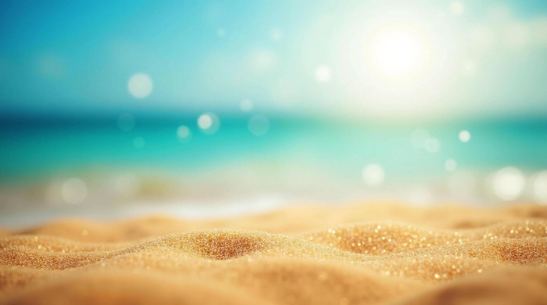 A beach with sand and water in the foreground photo