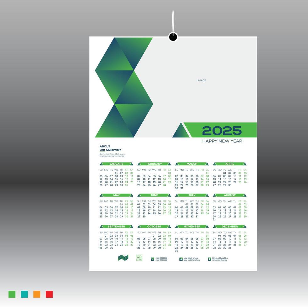 wall calendar design for any company vector