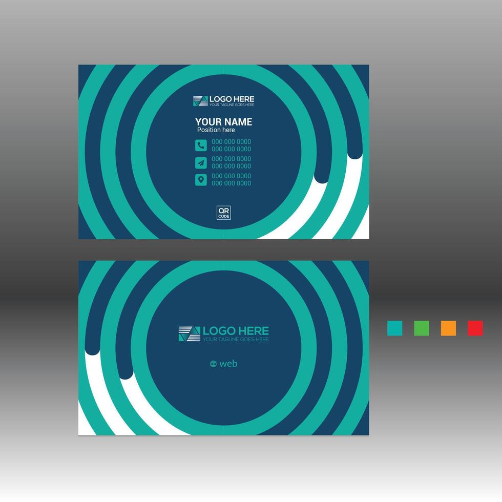 A business card with a circular design vector