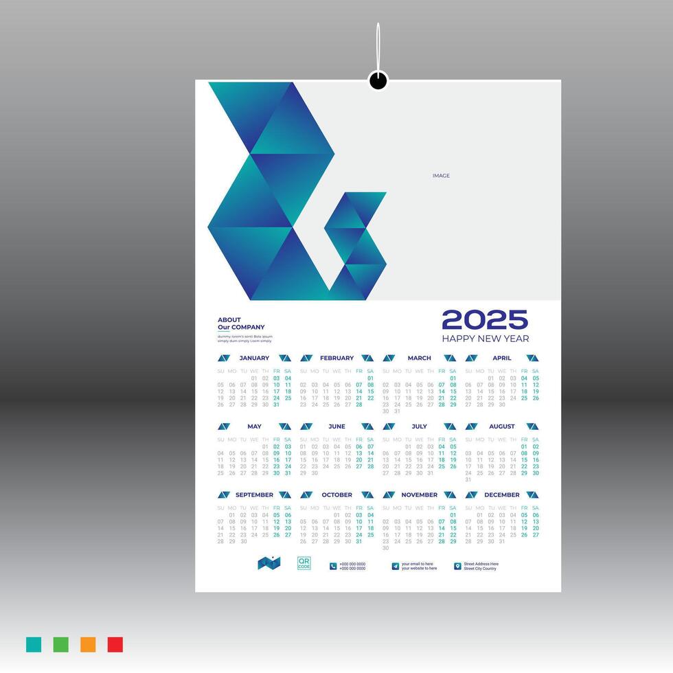wall calendar design vector