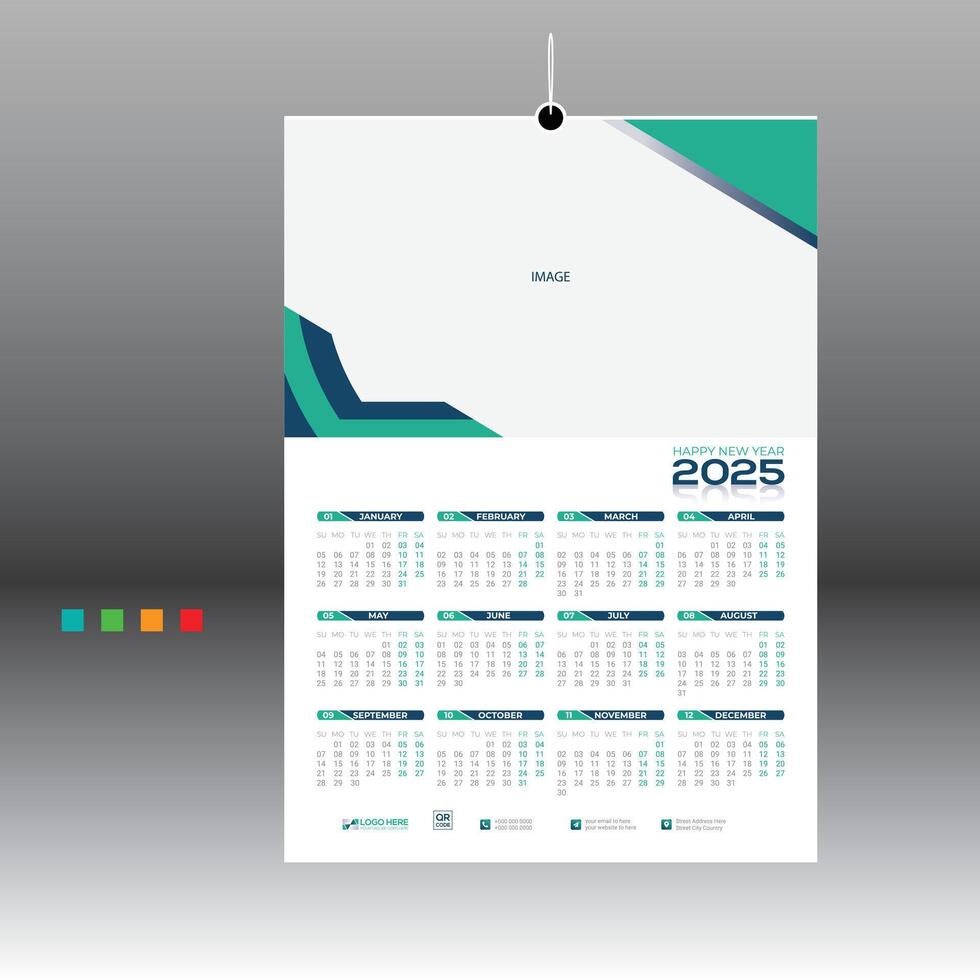 the wall calendar design vector