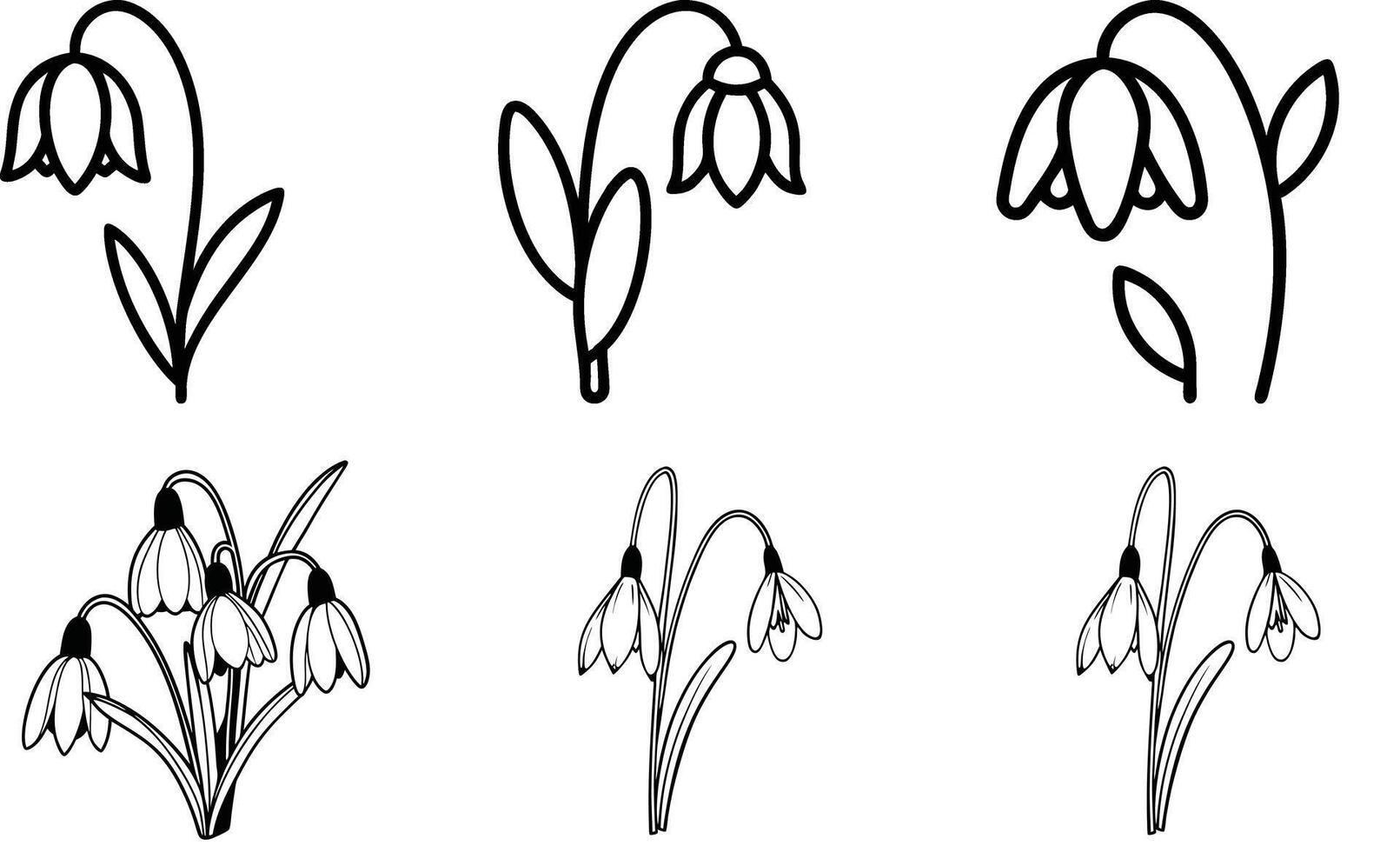 Abstract Botanical Silhouette Pack vector