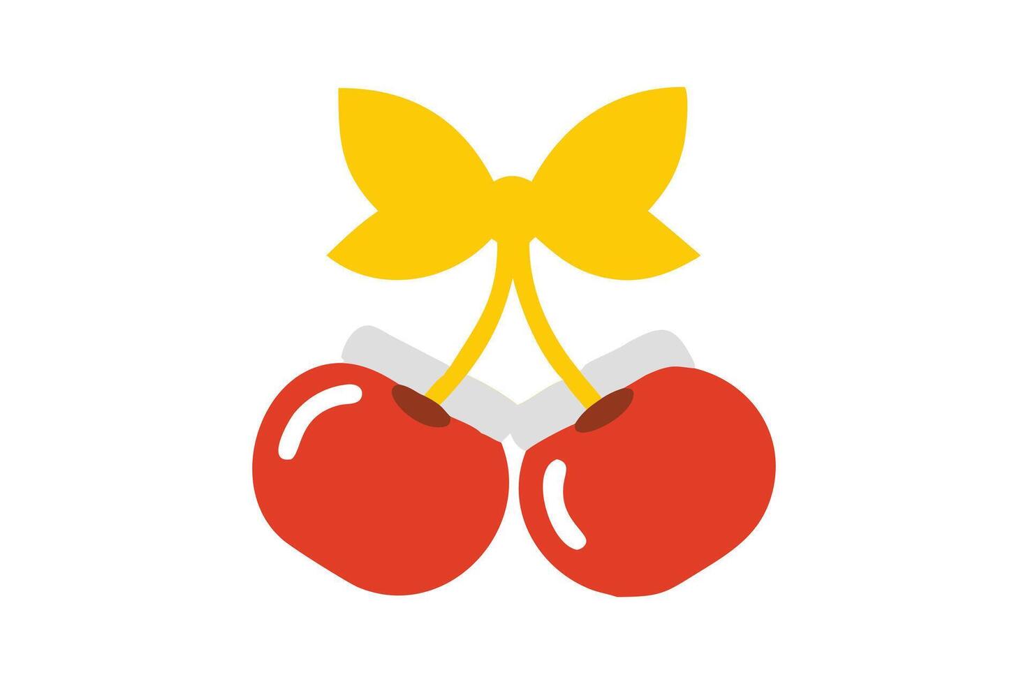 Chic Retro Cherry Bow Design vector
