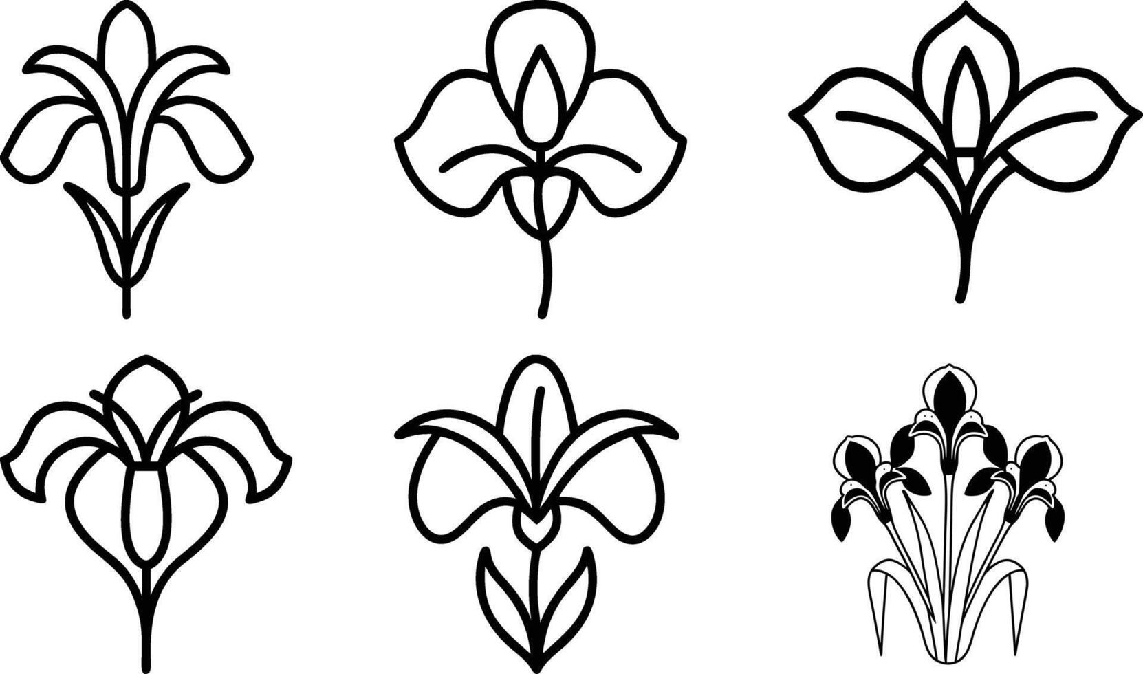 Garden Elements and Plant Silhouettes vector