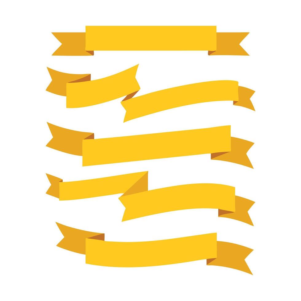 Yellow Ribbon Set Perfect for Elegant Decor vector