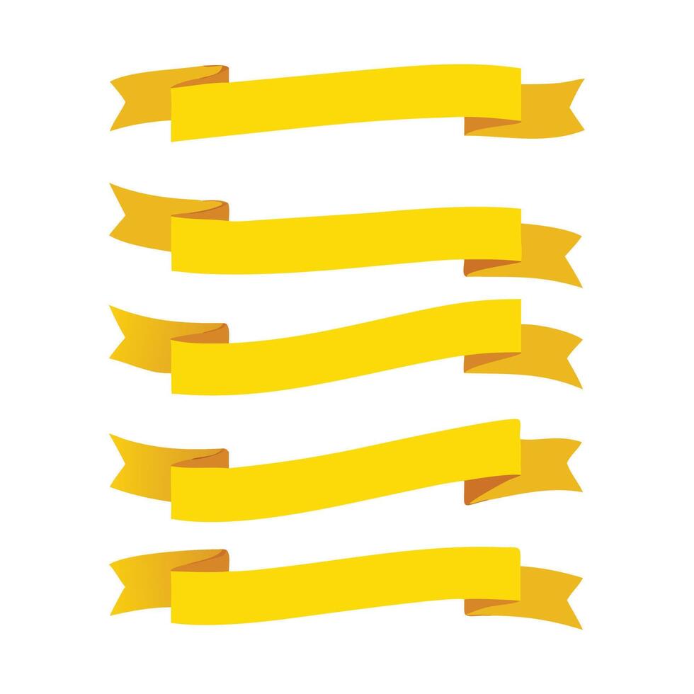 Yellow Ribbon Set Warm Decorative Touch vector