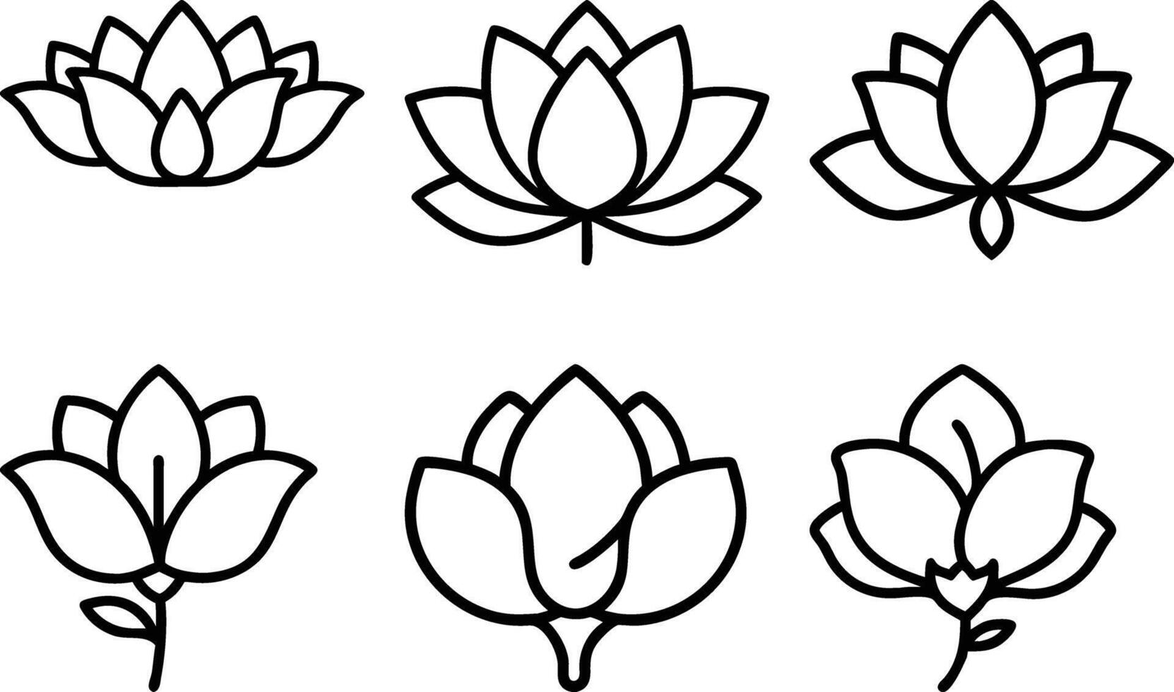 Serene Floral Silhouette Set vector