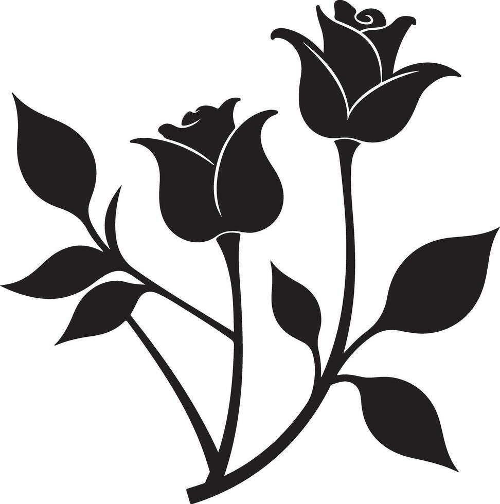 Abstract Rose Silhouettes Set vector