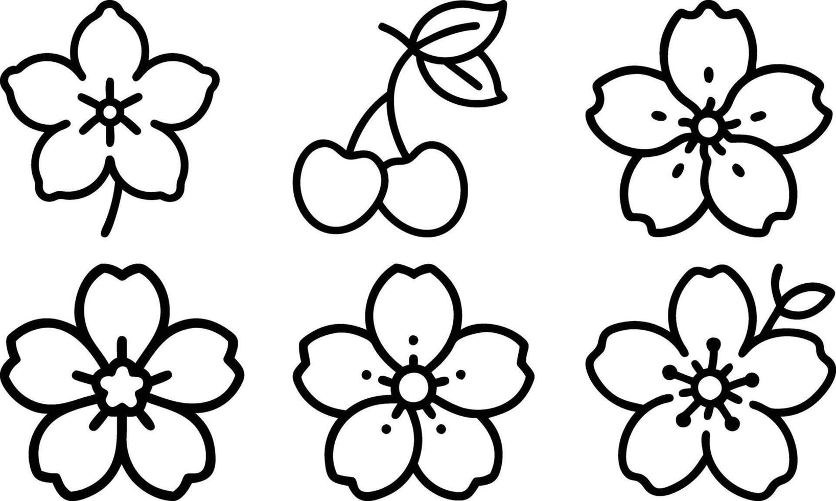 Floral Silhouette Bundle vector