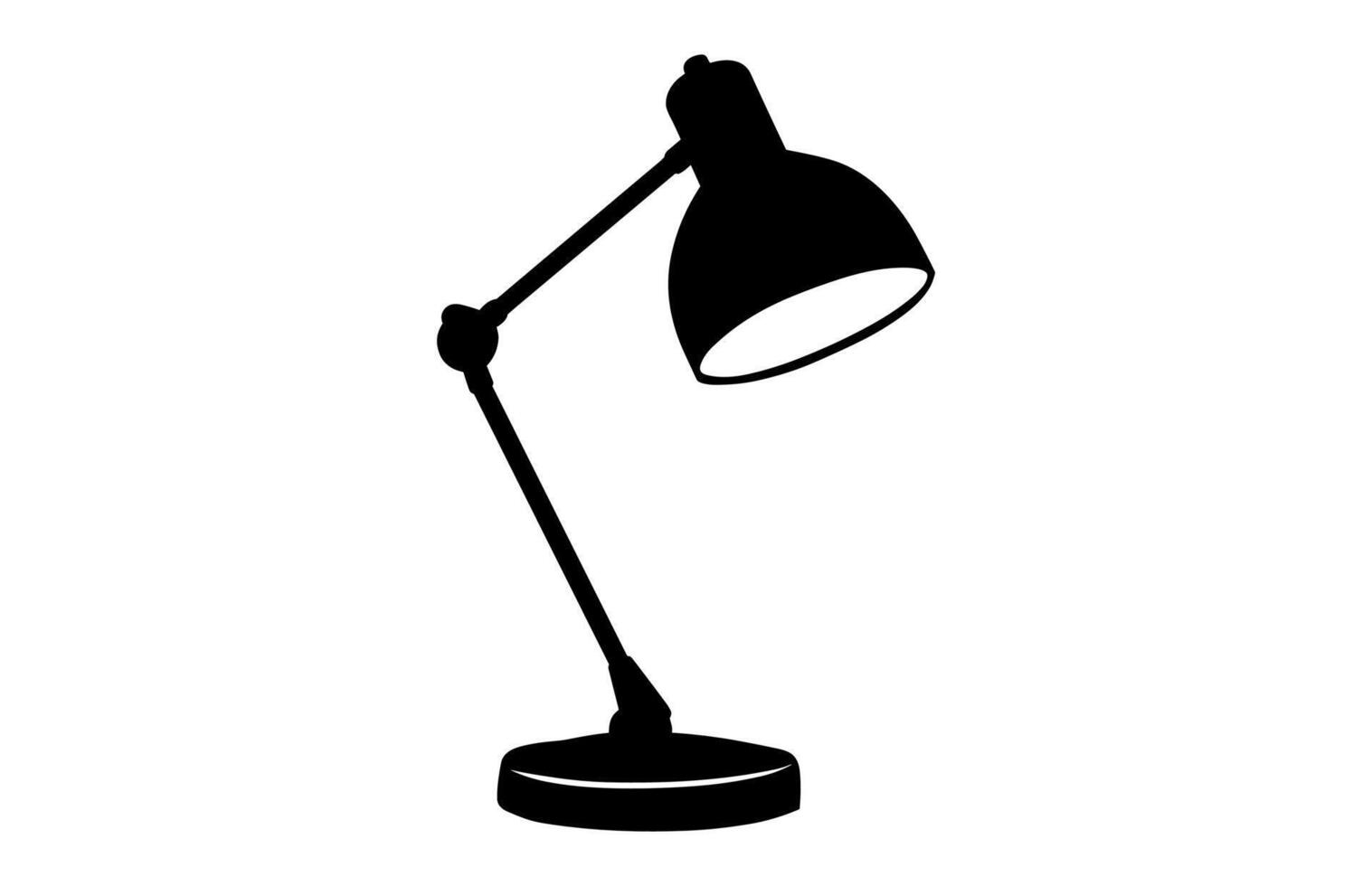 Desk Lamp Silhouette Clipart isolated on white background vector