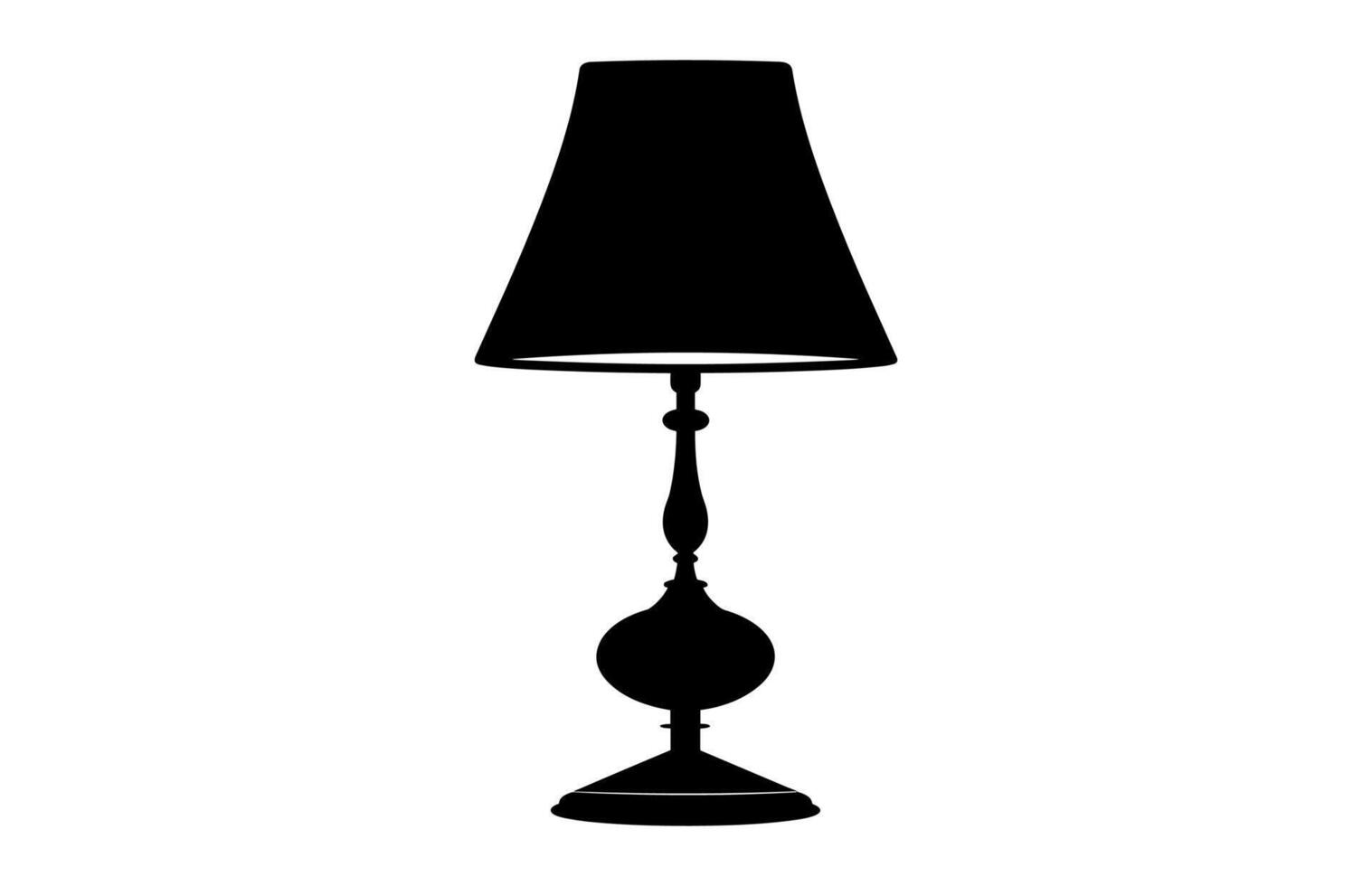 Table Lamp Black Clipart Silhouette vector