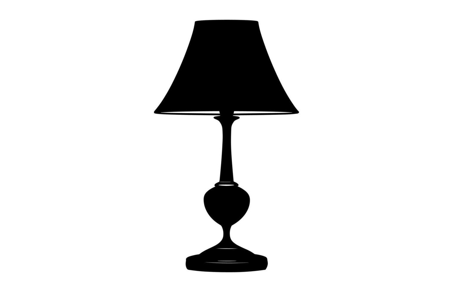 Table Lamp Silhouette Clipart isolated on a white background vector