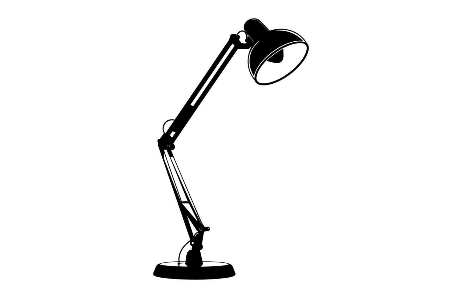 Desk Lamp Black Silhouette Clipart vector