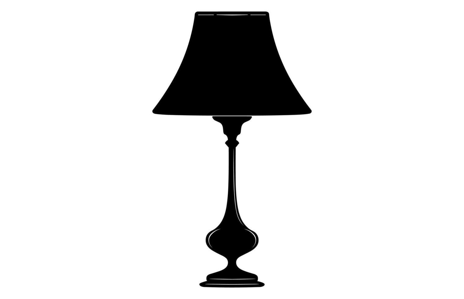 Table Lamp Black Silhouette Clipart vector