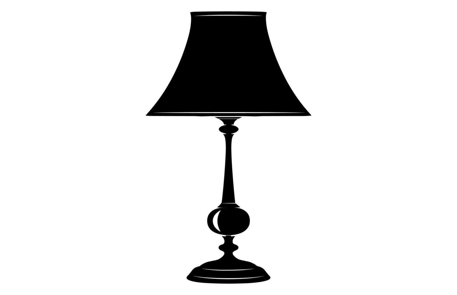 Table Lamp Silhouette isolated on a white background vector