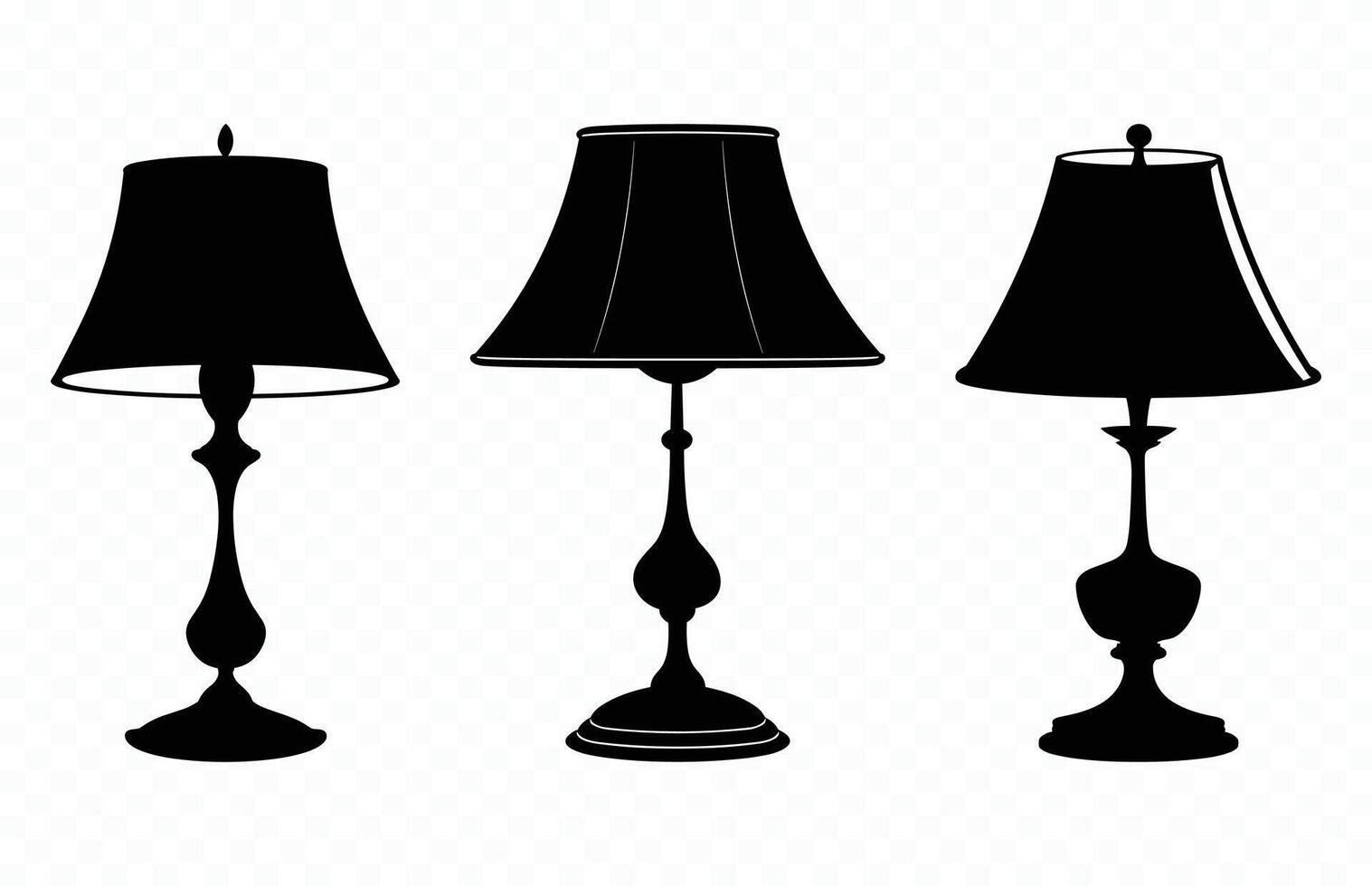 Table Lamp Silhouette Bundle vector