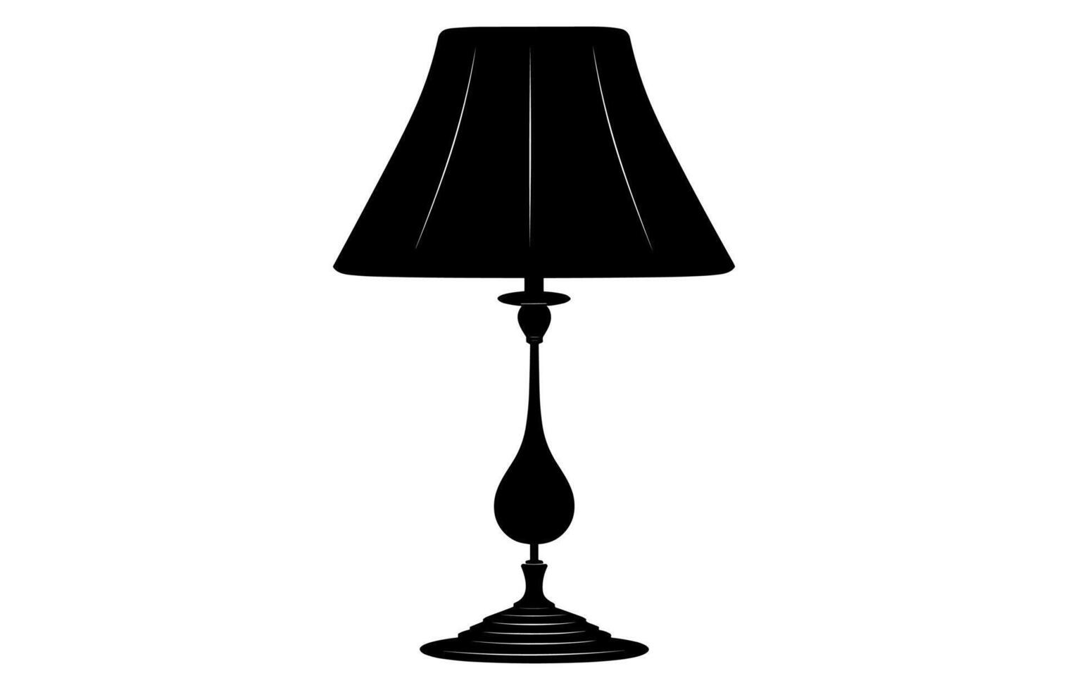 Table Lamp Silhouette Black Clipart isolated on a white background vector