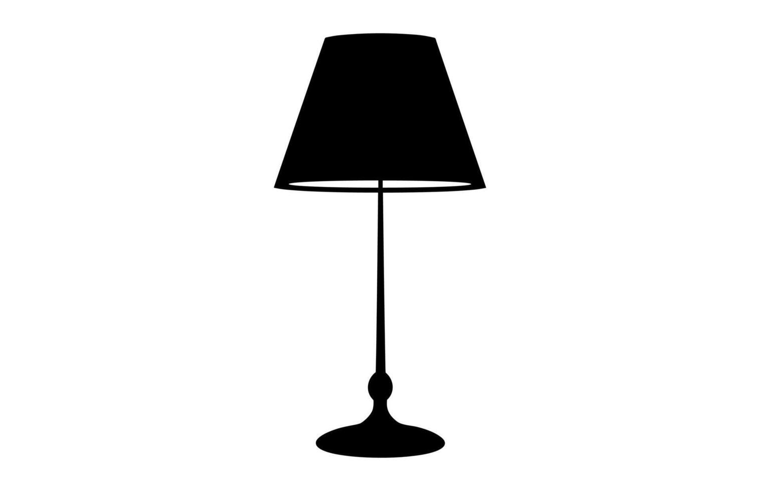 Table Lamp Silhouette Black Clipart vector