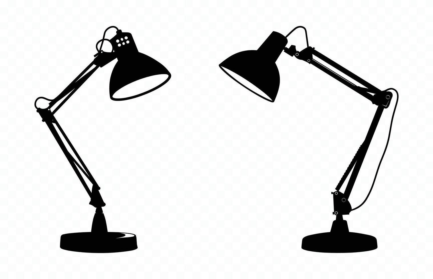 Desk Lamp Silhouette Clipart vector