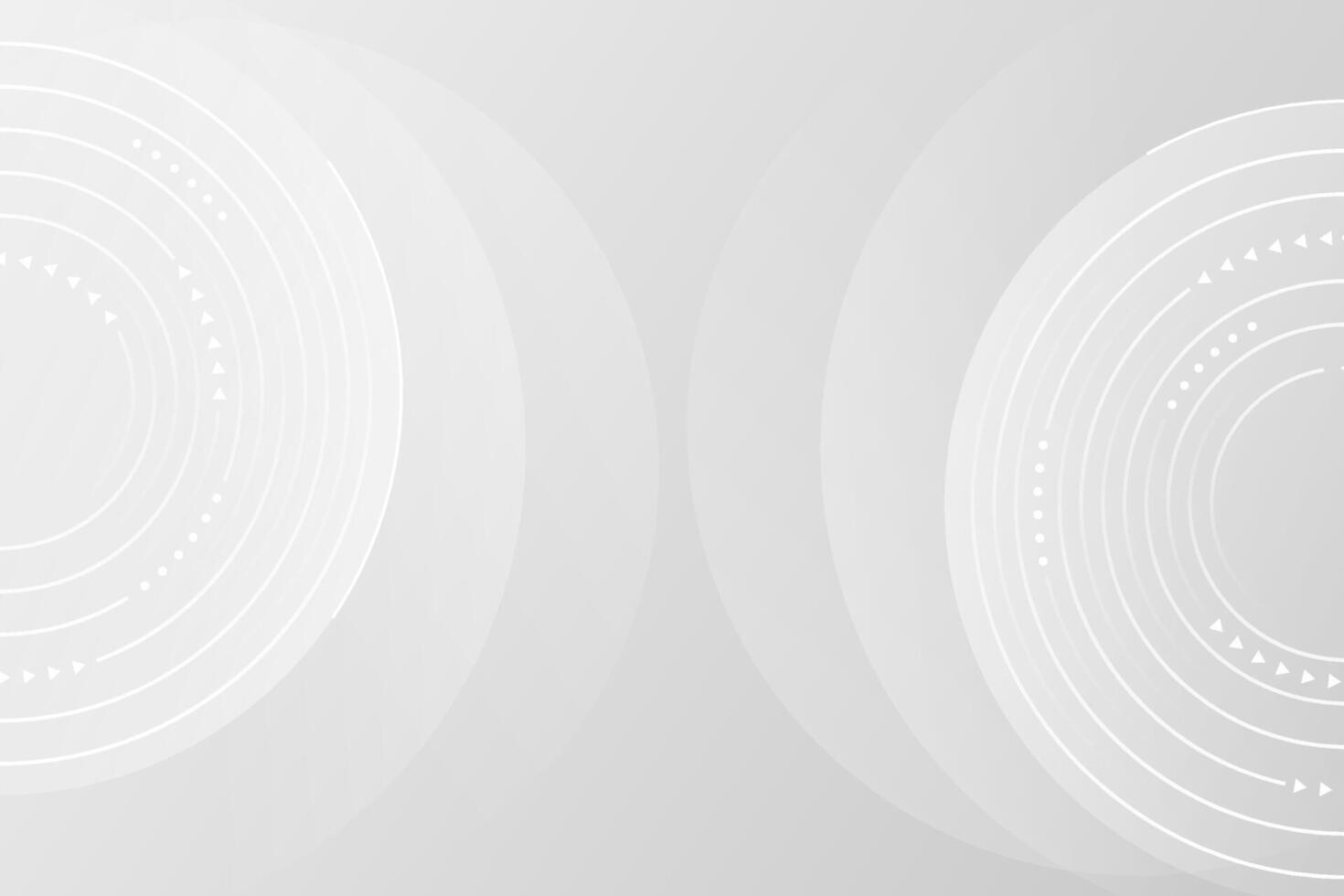 white abstract technology background with gradient round shapes, lines and geometric patterns can be used for web banner, poster, flyer, business brochure, cover vector