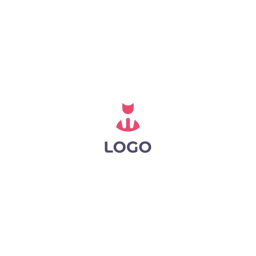 a combination of a cat logo and a suit uniform vector