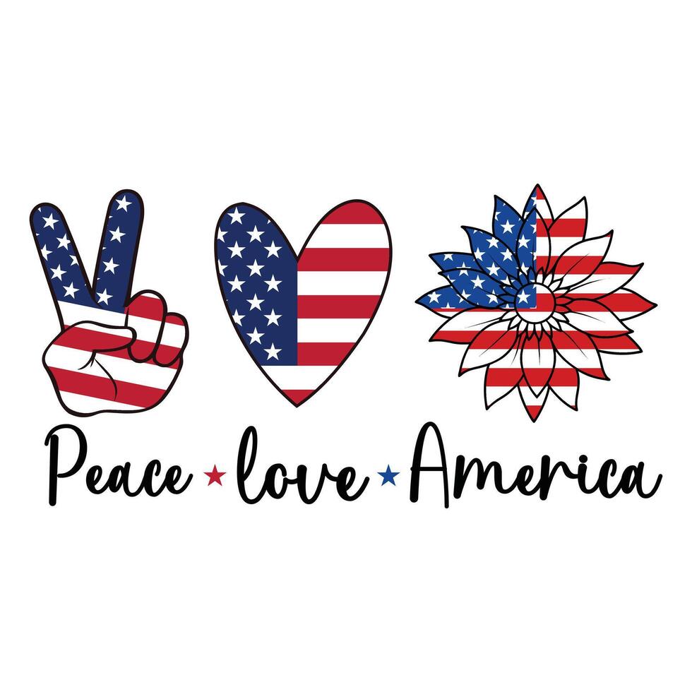 Celebrate USA Independence Day with All American 4th of July Typography T-shirt Design vector