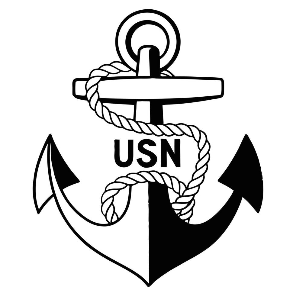 Stylish American Navy T-shirt Design with Naval Clipart and Typography vector