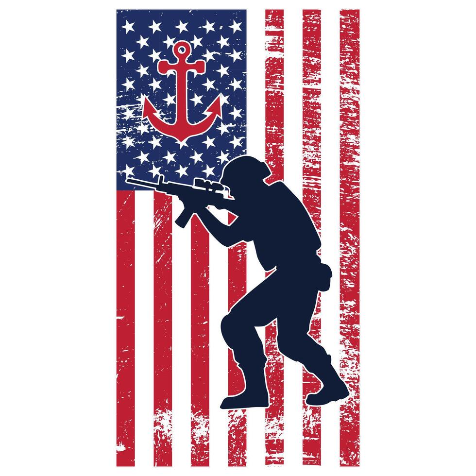 Stylish US Navy T-shirt Design Featuring and Naval Clipart vector